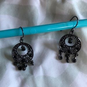 Black/grey mini dangle earrings